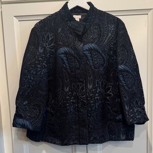 Chico's Black and Blue Paisley Jacket